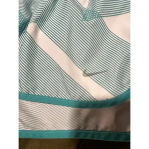 Nike Dri-FIT Running Shorts Women’s Medium Aqua White Geometric Athletic thumbnail 4