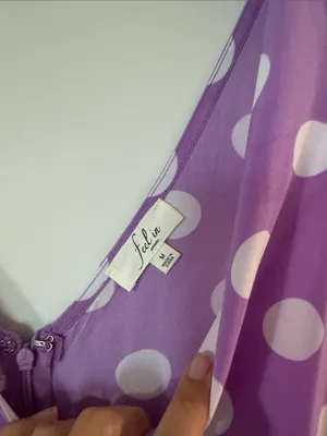 Lavender Polka Dot Tiered Sleeveless Sundress thumbnail 3