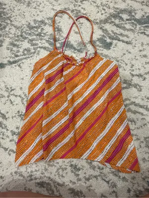 American Eagle Y2K Striped Criss Cross Cami Tank Top Medium thumbnail 4