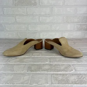 Thelma The Ava Mules Womens 38 8 US Wheat Suede Leather Block Heel Classic Italy thumbnail 7
