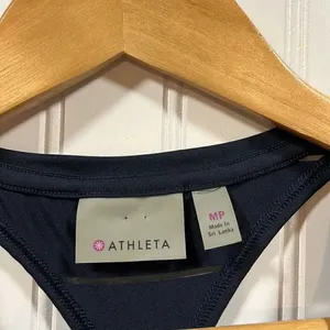 Athleta navy sheer striped racerback tank top thumbnail 3