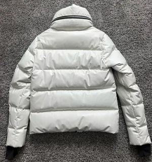 SAM. Vegan Leather White Quilted Puffer Jacket with High Collar thumbnail 4