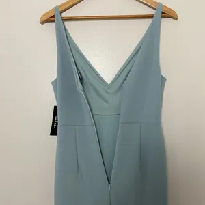 Lulus‎ Melora Slate Blue Sleeveless Maxi Dress V Neck Gown Size S thumbnail 11