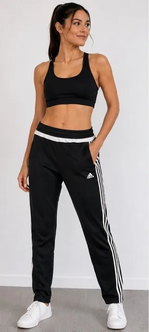 Adidas Climacool Track Pants Womens Medium Black 3 Stripe Zip Ankle Athletic thumbnail 1