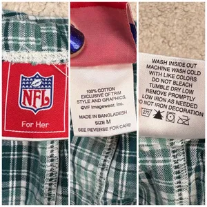 NFL Philadelphia Eagles Plaid Tie Waist Cotton Pajama Lounge Pants Size M thumbnail 3