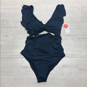 Charmo pregnancy swimsuit Ruched Twist Cutout Front Back Tie Maternity swimwear thumbnail 3