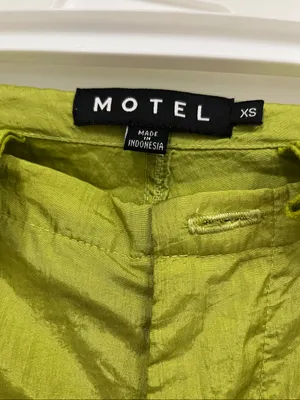 NWOT Motel Rocks Lime Green Cargo Drawstring Trousers "Pickle" size S thumbnail 3