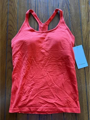 Lululemon Ebb to Street Tank Padded Cherry Ember Size 10 NWT thumbnail 1