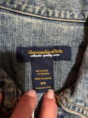 Vintage Abercrombie & Fitch dark washed vintage Jean jacket thumbnail 12