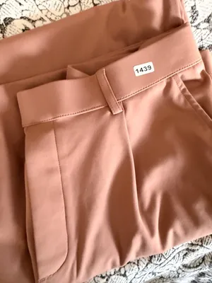 Wide-Leg Camel Trousers Womens Size L High Waist Polyester Blend Dress Pants New thumbnail 2