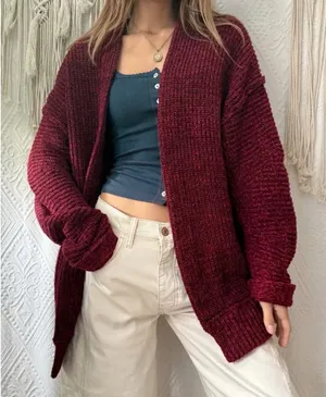Free People High Hopes Cardigan Sweater Plum Blossom Combo Size Small thumbnail 1