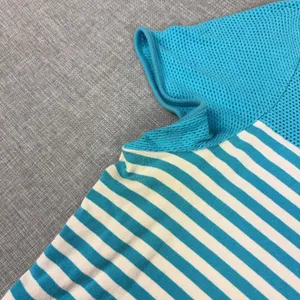 Lauren Ralph Lauren T-Shirt Womens Medium Blue Striped Mesh Active Athletic Top thumbnail 4