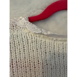Blair‎ Boutique Vintage Lace Collar Pearl Button Knit Sweater Off-White Large thumbnail 5