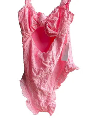 Frankie's Lucia Eyelet NWT Size Medium Pink Swim Swimwear thumbnail 6
