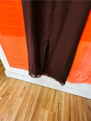 Onyx Nite Brown V-Neck Maxi Dress with Rhinestone Trim thumbnail 16
