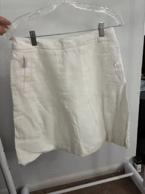 Brooks Brothers White linen skirt thumbnail 1