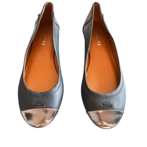 Coach Flats‎ Women's Black Mirror Metallic Chelsea Cap Toe Classic Sophisticated thumbnail 12