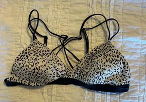 Victoria's Secret Leopard Print Bralette - Beige and Black thumbnail 1