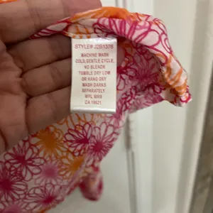 Panhandle Slim Pink and Orange Floral Button Down Shirt Size S thumbnail 4