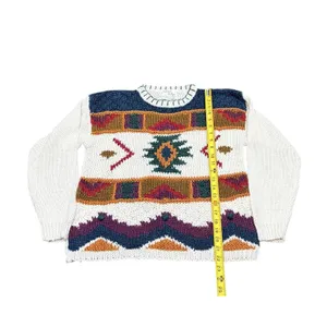 Allison Britney Vintage Sweater Women's‎ Medium Aztec Embroidery Grandma Core thumbnail 3