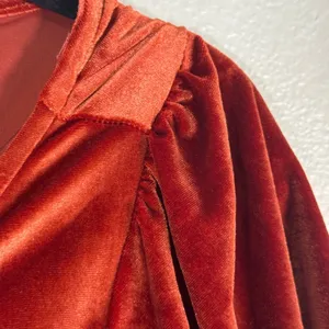 Baltic Born Orange Velvet Wrap Maxi Dress Womens L Fall Boho Hippie Classic thumbnail 13