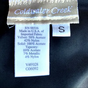 Coldwater Creek Small Jacket Velvet Button Front Black Wine Tapestry Holiday thumbnail 14