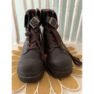 90's Chunky L.E.I‎ Platform Combat Grunge Boots- 6 NEW vintage Brown thumbnail 4