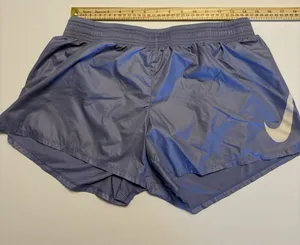 Nike Dri Fit Running Shorts Womens Large Light Blue Athletic Gym Swoosh thumbnail 1