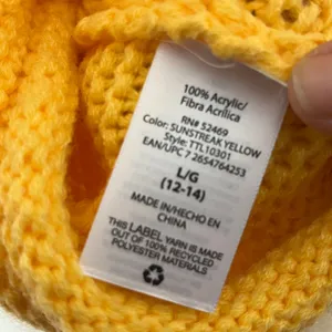 Time and Tru Women’s Yellow Cableknit Crewneck Sweater Long Sleeve Size Large‎ thumbnail 4