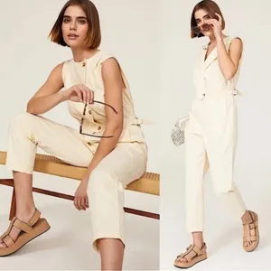 Thakoon Collective Asymmetric Jumpsuit Cream Womens Size 0 Designer contemporary thumbnail 2