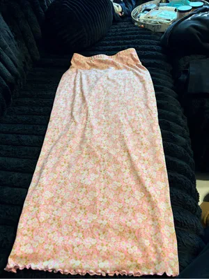 Forever 21 Light Pink Floral Maxi Skirt thumbnail 2