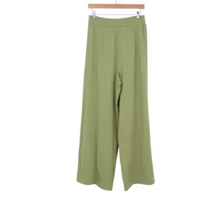 OQQ Womens Sage Green Ribbed Wide Leg Yoga Pants High Waisted Lounge Size L thumbnail 3