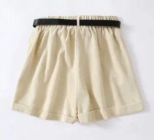 SheIn Light Beige Cream Wide Leg Corduroy Baggy High Waisted Shorts Size Large thumbnail 2