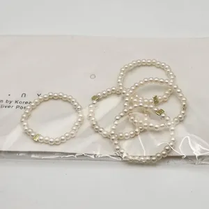 NWT Nyu Nyu Set Of 5 Faux Pearl Rings thumbnail 2