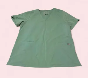 Figs Women's Green V-Neck Scrub Top thumbnail 1