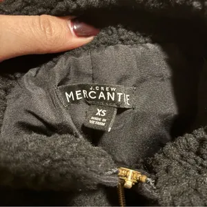 J.crew Mercantile Fleece Teddy Bear Sherpa Full Zip Vest Black Gold- Size XS thumbnail 7