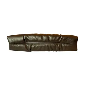 Vintage Jessica McClintock Brown Pleated Evening Clutch Gold‎ Chain Bag y2k thumbnail 4