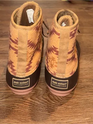 Simply Southern Women's Brown & Tan Patterned Duck Boots thumbnail 3