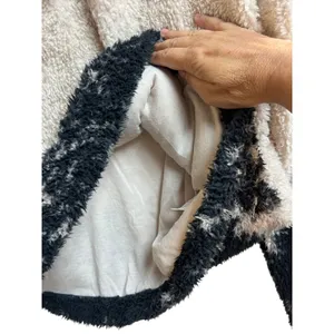 Thread & Supply Quarter Zip Sherpa Pullover Forest Pattern Small thumbnail 9