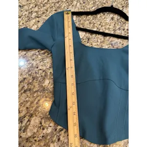 Abercrombie & Fitch Women Green Corset Long Sleeve Crop Top Square Neck Size XS thumbnail 9