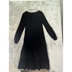 Z Supply Bailey Tiered Midi Dress Black Long Sleeve Minimalist Women’s XS New thumbnail 3