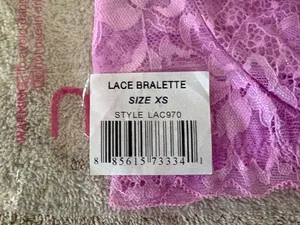 Undies Brand New Lace Bralette in Lavender Pink XS thumbnail 2