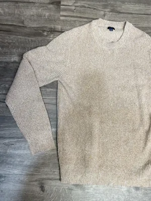 J.Crew Marled Beige Crewneck Knit Sweater Size Small thumbnail 6