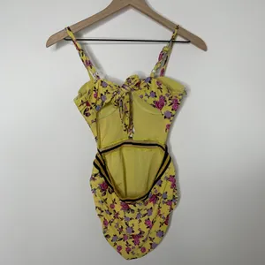 For Love & Lemons Paulina Laced One Piece Swimsuit Womens Yellow XS thumbnail 4