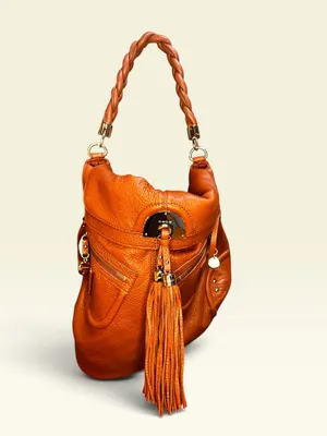 Vintage Bebe Y2K Leather Slouchy Hobo Shoulder Bag Brown Boho Tassel thumbnail 6