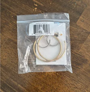 NWT Express Two Tone Textured Double Earrings thumbnail 3