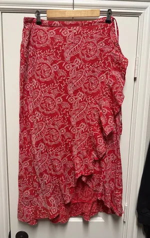 Universal Threads Paisley Tie Skirt XL Red thumbnail 1