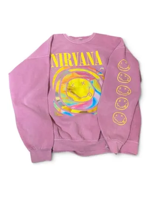 Urban Outfitter Nirvana Smile Oversized Sweatshirt Sz-Small Medium thumbnail 3
