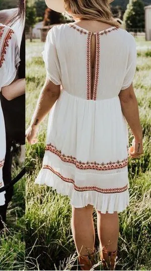 Free People Sunrise Wanderer Mini Dress M thumbnail 1