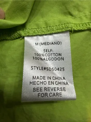 LOVELO Lime Green Smocked Tiered Cotton Dress Adjustable Ribbon Tie Straps M thumbnail 8